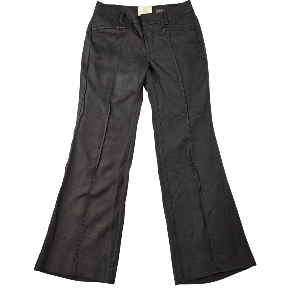 Elevenses Pants‎ Womens 4 Black Dress Pants Twill Lyocell Linen Work Flat Front